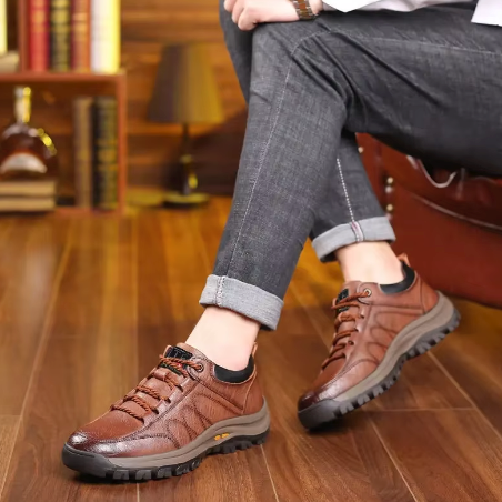 カジュアルな痛みフリーレザーメンズシューズ