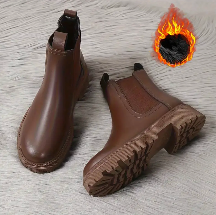 歩きやすい女性用暖かいチェルシーブーツ
