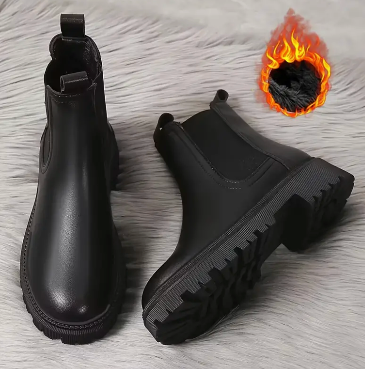 歩きやすい女性用暖かいチェルシーブーツ