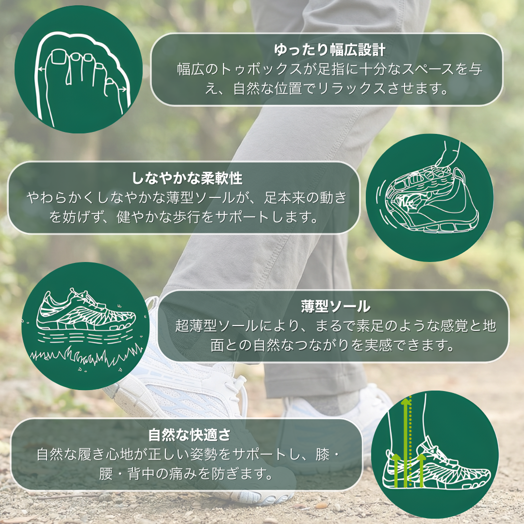 ASHIYASU Pro – 一日中快適&痛みゼロのベアフットシューズ