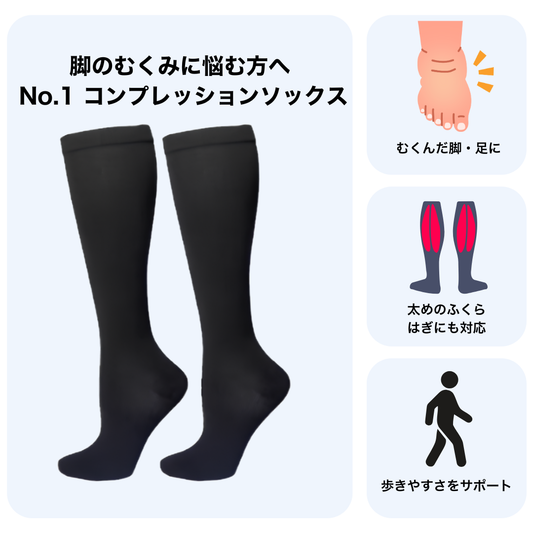 ASHIYASU ゆったり着圧むくみケアソックス