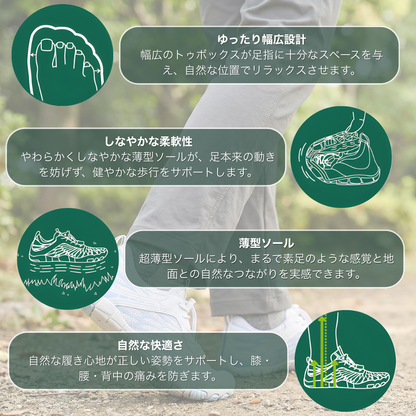ASHIYASU Pro – 一日中快適＆痛みゼロのベアフットシューズ